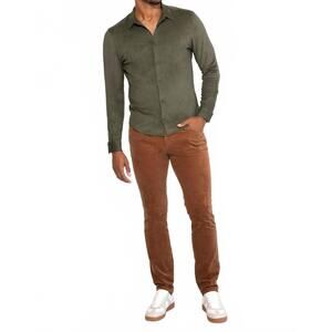 NEW MONFRERE brando velvet slim fit jeans in saddle